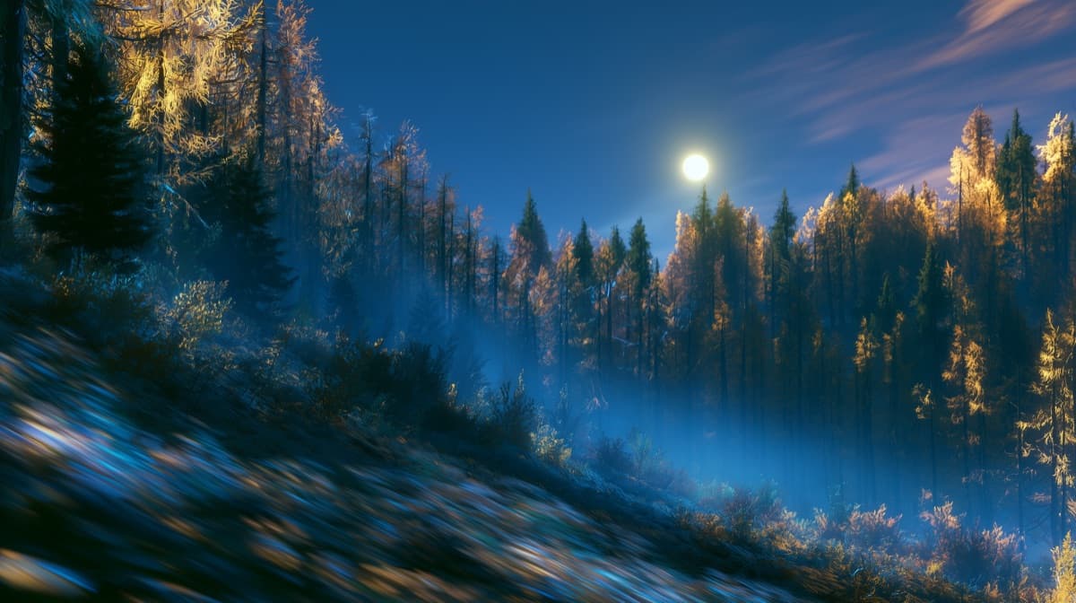 Une autre nuit de pleine lune sur la crête des mélèzes